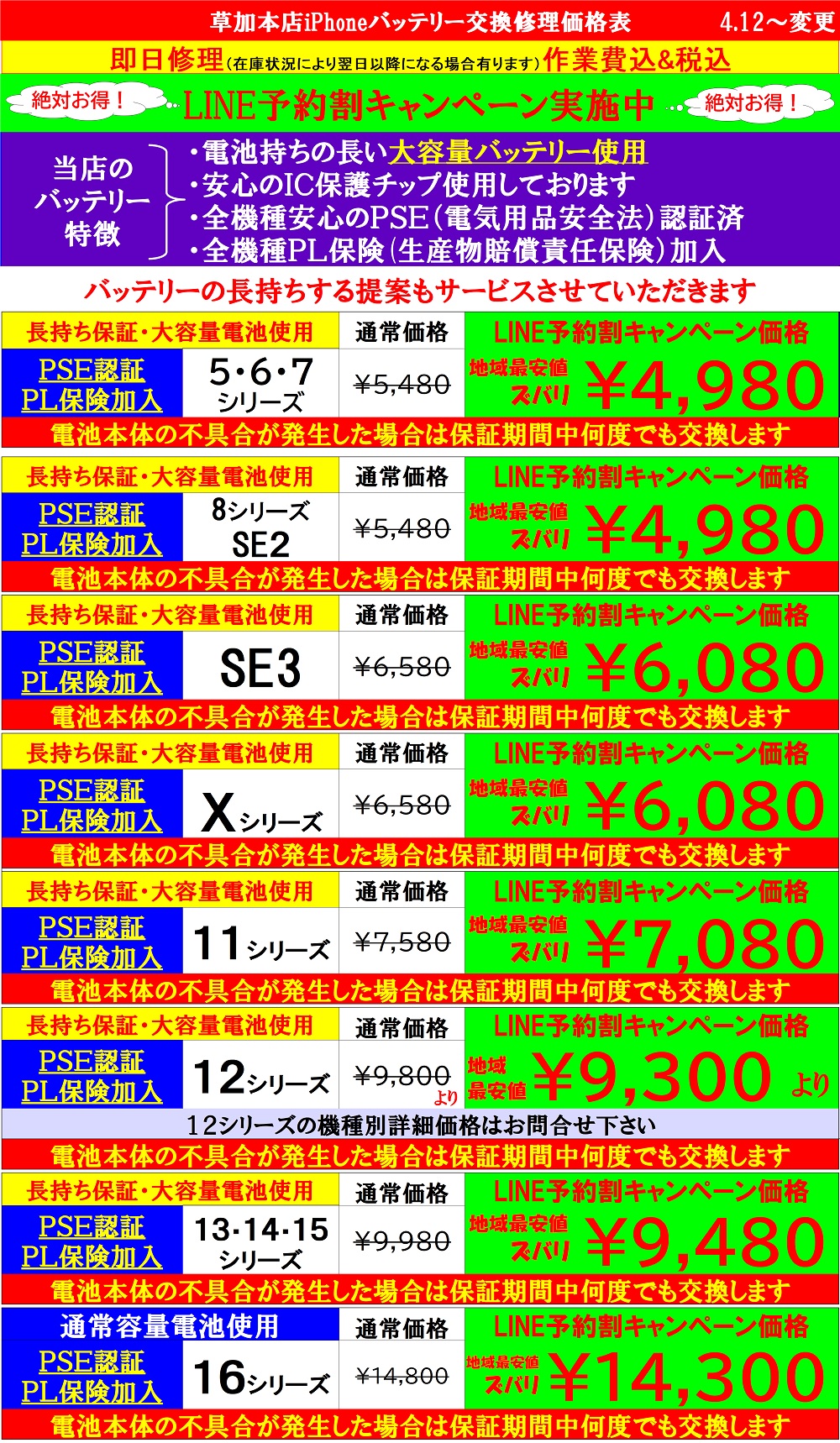 iPhone画面修理、Android画面修理は草加市、八潮市、川口市、三郷市、吉川市、足立区のお客様は当日修理で技術力地域ＮＯ１、総務省修理登録店、フレンド草加本店へ